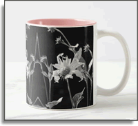 White Flower Black White Pink Mug- Coffee Cup Lover